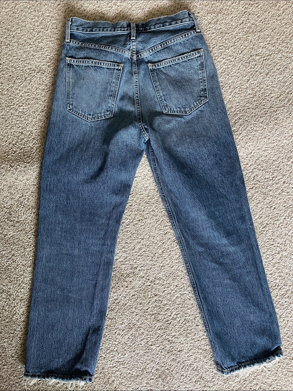 Agolde High-Rise Straight Crop Jeans in Medium Blue Wash - Picture 8 of 8